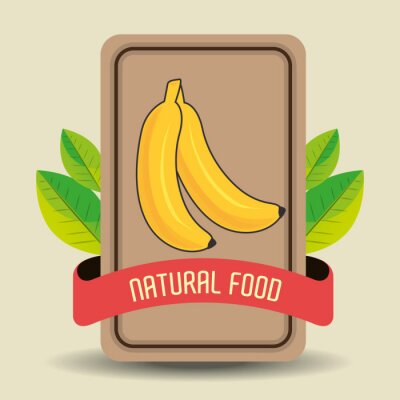 Sticker Natuurlijke retro bananen