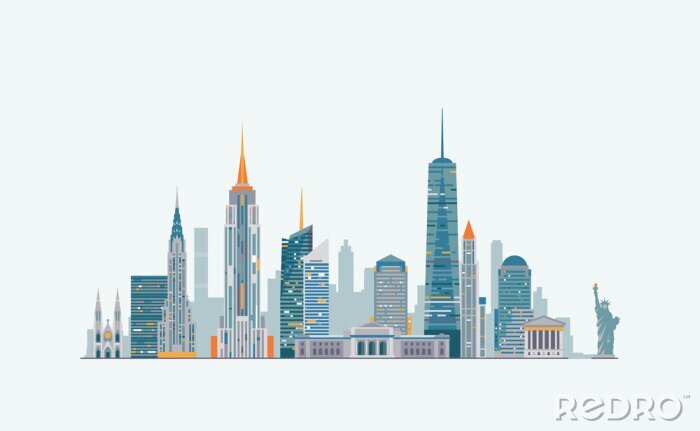 Sticker New York abstracte skyline