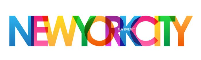 Sticker NEW YORK CITY colorful city name typography banner