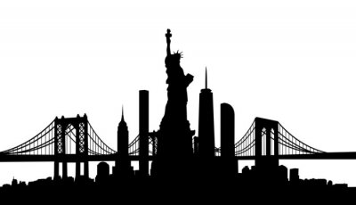 Sticker New York City skyline vector