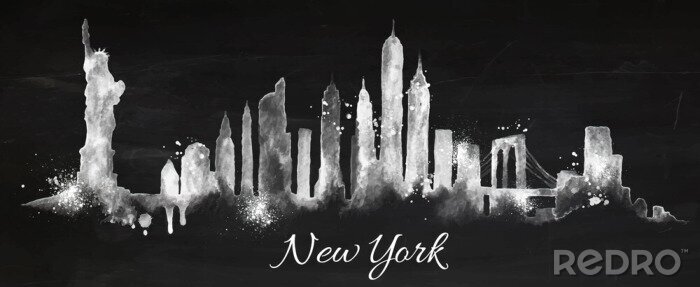 Sticker New York-Manhattan 's nachts