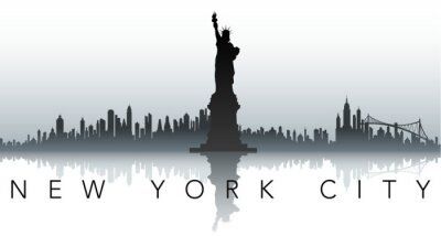 Sticker New York silhouet label