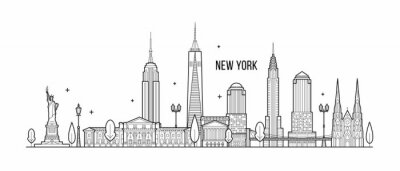 Sticker New York skyline VS grote stad gebouwen vector