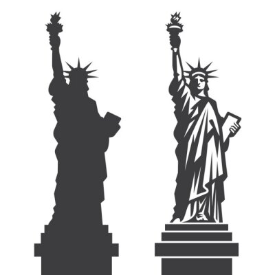 Sticker New York Vrijheidsbeeld Vector silhouet