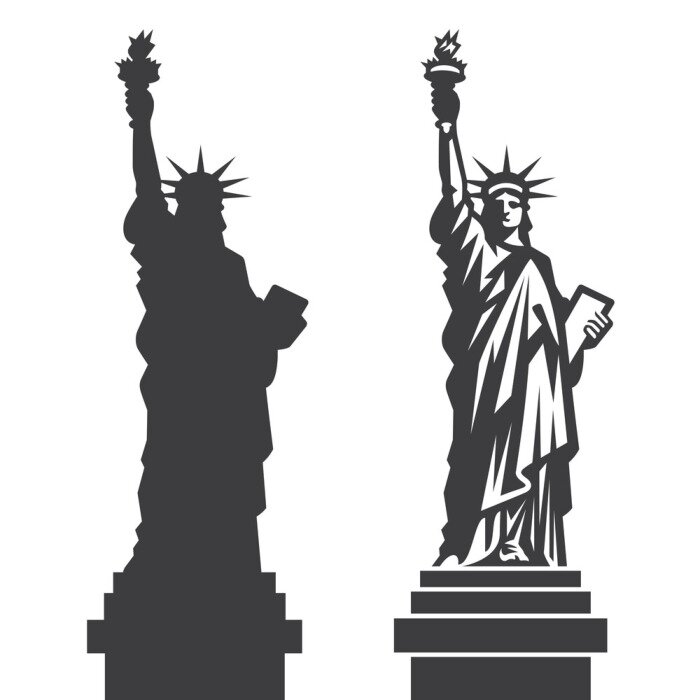 Sticker New York Vrijheidsbeeld Vector silhouet
