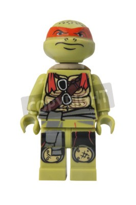 Sticker Ninja turtle groene LEGO figuur