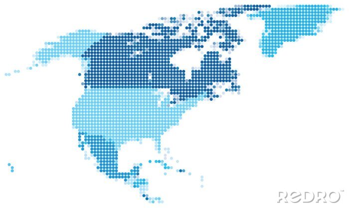 Sticker North America dotted blue