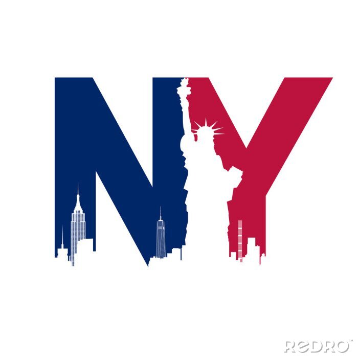 Sticker NY, New York logo. Vector logotype icon.