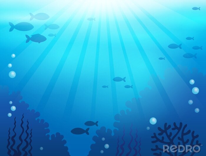 Sticker Oceaan onderwater thema achtergrond 1