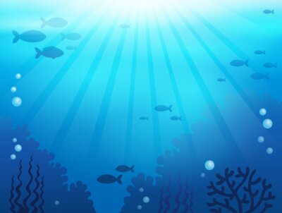 Sticker Oceaan onderwater thema achtergrond 1