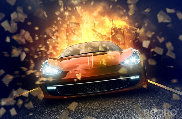 Sticker Ontwerp van een sportwagen