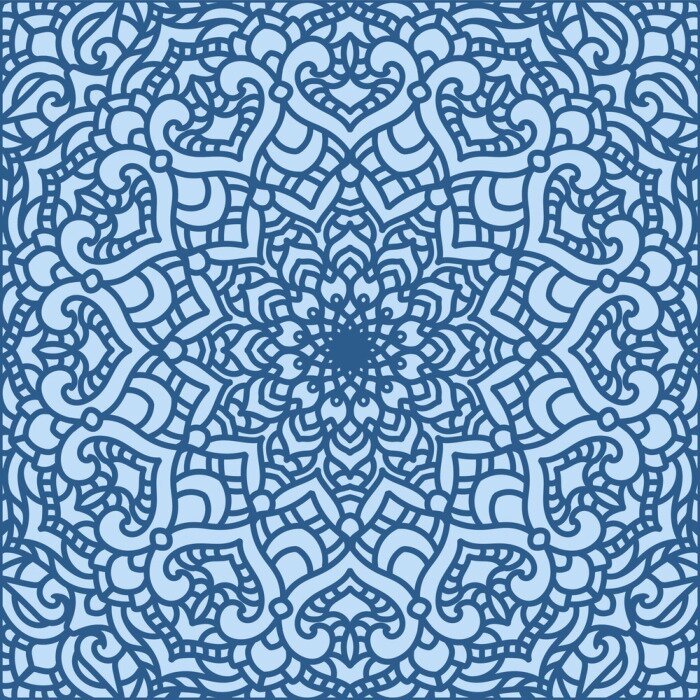 Sticker Openwork, decorative, abstract, symmetrical pattern in the form of a square. Suitable for curtains, wallpaper, fabric, tile, wrapping paper.