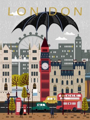 Sticker opvallende reisposter Verenigd Koninkrijk