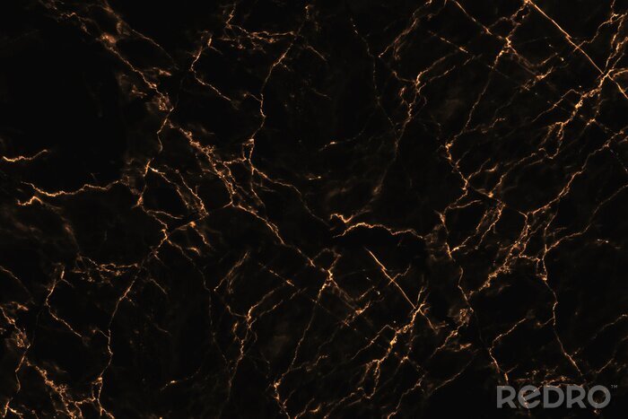 Sticker Oranje krassen op zwart marmer