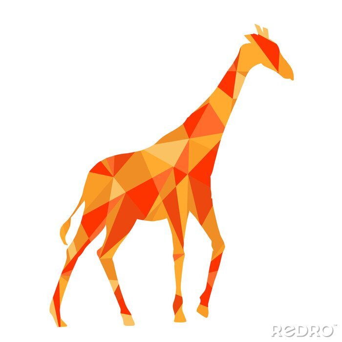 Sticker oranje vormen abstract giraffe. Animal geïsoleerd