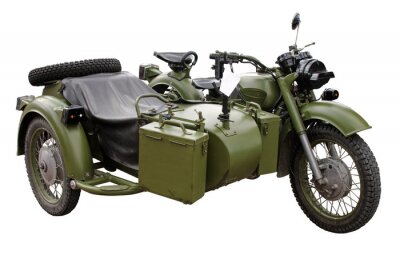 Sticker oud (60-70) militaire motorcykle