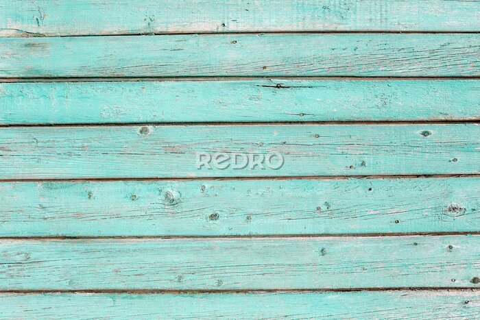 Sticker Oude planken in turquoise tinten