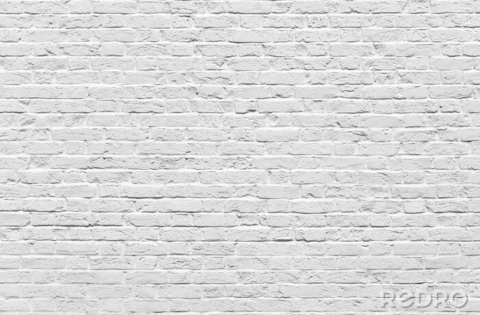 Sticker Oude witte bakstenen muur