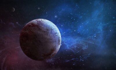 Outer space 3d rotsachtige planeet in de ruimte