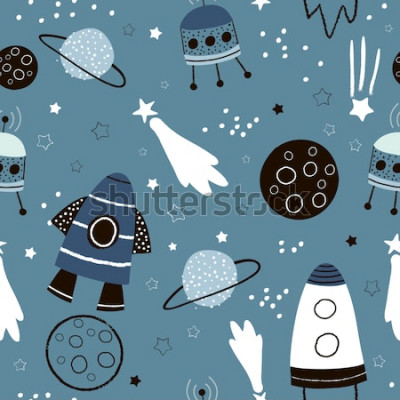 Sticker Outer space for kids-verzameling thema-illustraties