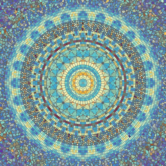 Sticker Ovaal mozaïek met meerdere elementen