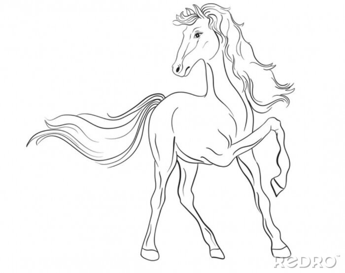 Sticker Paard. Vector illustratie