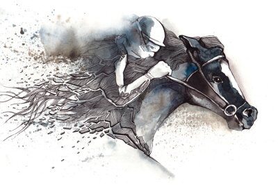 Sticker paardenrennen