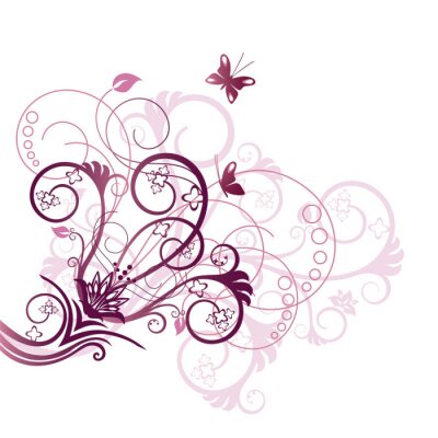 Sticker Paarse appeltje hoek ontwerp element