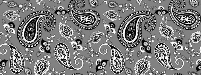 Sticker Paisley patroon op een donkergrijze achtergrond