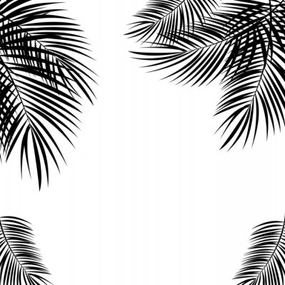 Sticker Palmbladeren in de hoeken van de afbeelding
