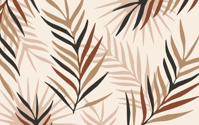 Sticker Palmbladeren in scandinavische stijl