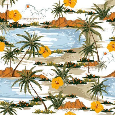 Palmbomen op het strand