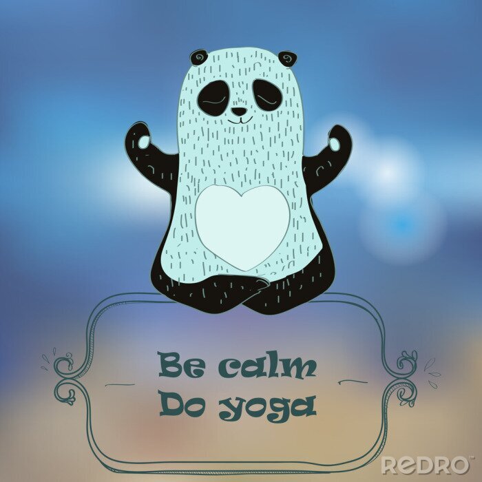 Sticker Panda die yoga beoefent