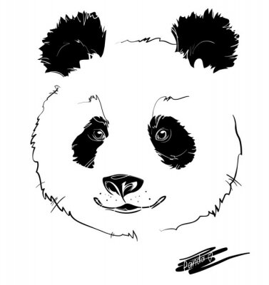Sticker panda hoofd