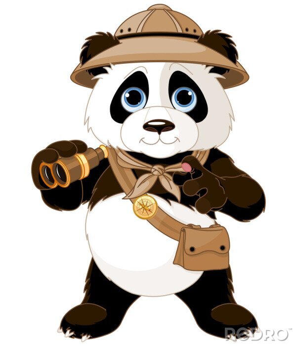 Sticker Panda Safari Explorer