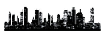Sticker Panorama picture of city skyline