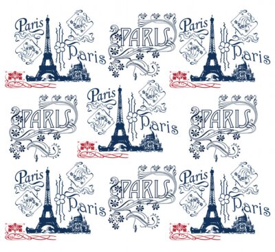 Sticker Papier peint au motief de Paris