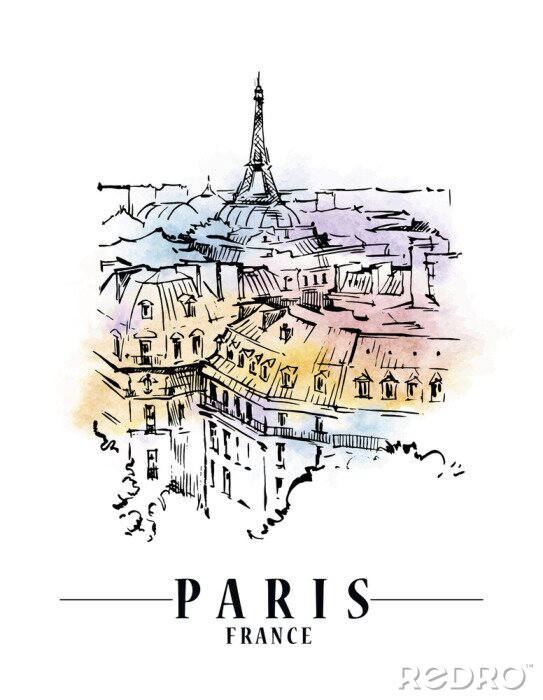 Sticker Parijs vector illustratie.