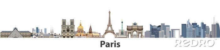 Sticker Parijs vector stad skyline