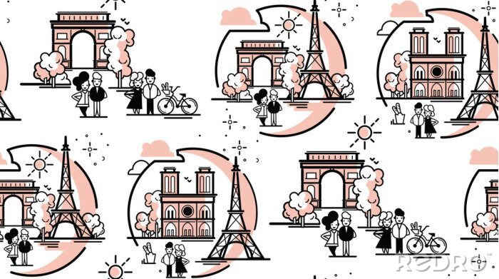 Sticker Parijs vectorillustratie.