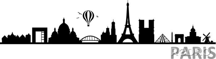 Sticker Paris City Skyline