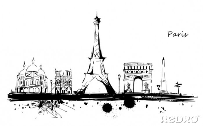 Sticker Paris monumenten ligne