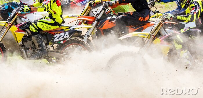 Sticker partenza in gara di motorcross