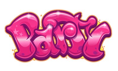 Sticker Partijwoord in graffitistijl