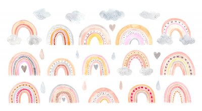 Sticker Pastel regenboog patroon