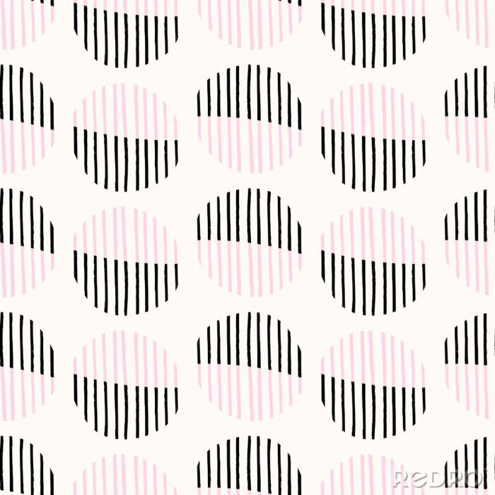 Sticker Patroon in cirkels geschilderd met strepen