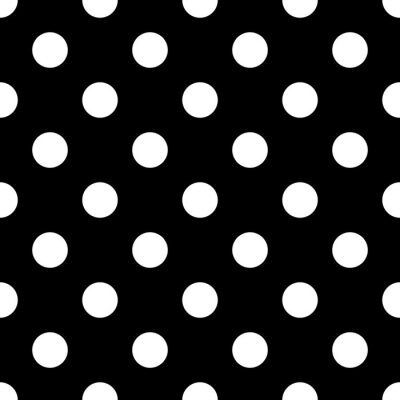 Behang Patroon in zwart met wit met traditionele stippen