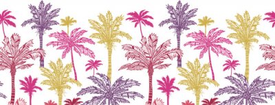 Sticker Patroon met kleurrijke palmbomen