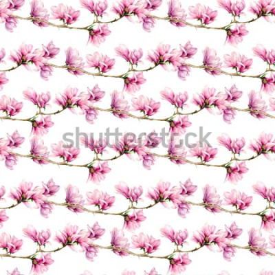Sticker Patroon met magnoliatakken