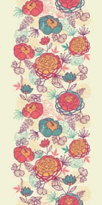 Sticker Patroon met retro bloemen